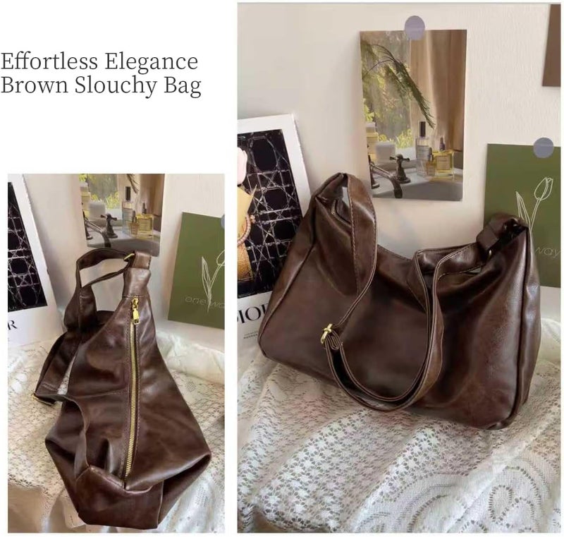 celestina Hobo Bags for Women, Ultra Soft Foldable Vegan Leather Shoulder Handbag, Stylish Slouchy Tote Purses - Image 5